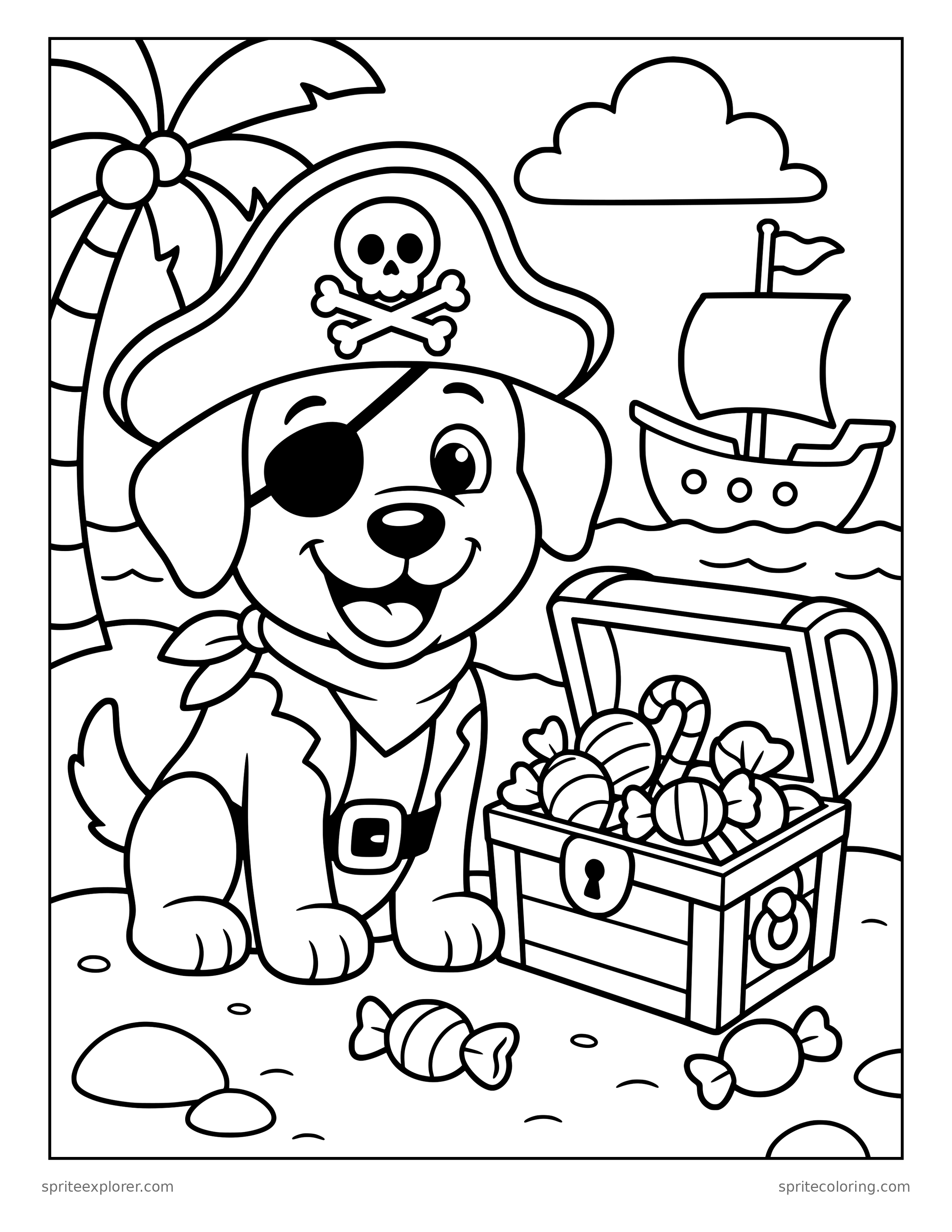 Pirate Puppy Coloring Page