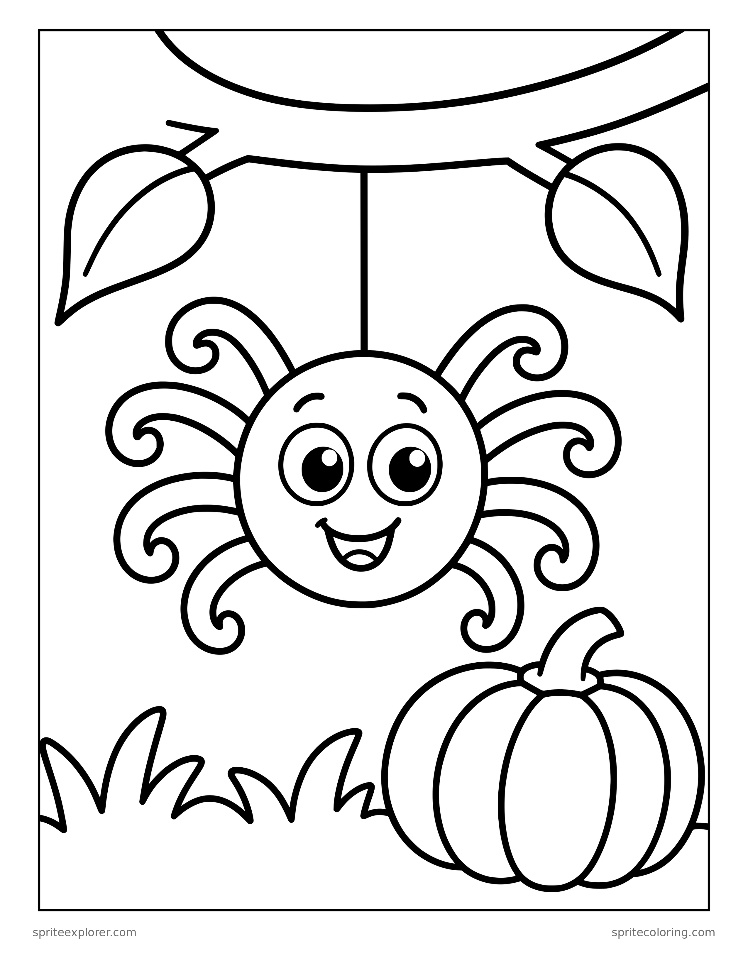 Friendly Spider Coloring Page