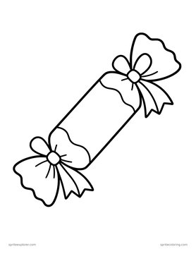 Printable adult coloring page: christmas cracker.