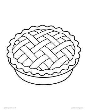 Printable adult coloring page: lattice pie.